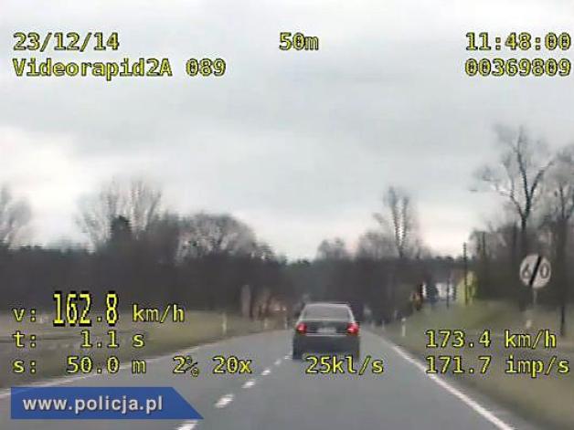 23-letni kierowca jechał o ponad 100 km/h za dużo! 
