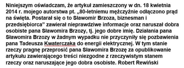 Publikujemy treść ugody zawartej przed Sądem Rejonowym w Przemyślu w dniu 21 października 2016 roku